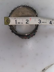 Moroccan 2” Wide Ornate Silver Tone Faux Stones Hinged Belly Dance BRACELET