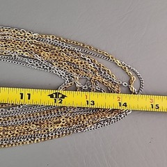 Vintage Trifari Chain Necklace 15 Layers Multi-Tone 26″