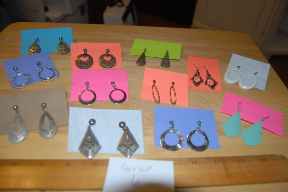 Vintage Retro Ear Rings, 1970s, 1980s 1990s, GROUP 6, priced per or the lot