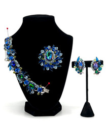 JULIANA D&E Parure Blue Heliotrope Olivine Accents Reference #1199 & 5474