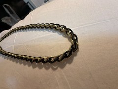 Vintage Trifari Gold-Tone and Black Enamel Link Chain Necklace