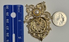 Vintage Angel Brooch Signed Jane Davis 1999 Angels of Love Gold Tone Art Nouveau