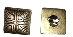 Artisan Metal Silver Earrings – Engraved – Post, 1 in square, Vintage