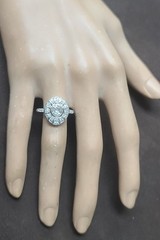 14k White Gold Vintage Engagement Ring 1.20ct Natural Diamond Round Shape