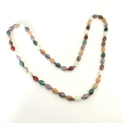 Vintage Multicolor Acrylic Long Beaded Ladies Colorful Strand Necklace 30″