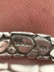Vintage 925 Sterling Silver Cobblestone Pebble Eternity Band Ring Size 9 4.21g