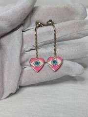 Vintage ~ Now Mixed Lot 5 Pair Gold Tone & Pink Dangle Pierced Earrings