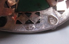 Vintage/Antique Sterling and Marcasite Earrings Green Stone