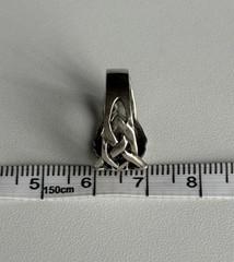 VTG Sterling Silver Celtic Knot Wide Band Ring Size 6 Hands Heart 10mm wide 925