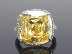Canary Diamond 4.20 Ct Art Deco Antique Vintage Wedding Ring 925 Sterling Silver