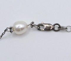 Vtg Sterling Silver Multi Color Freshwater Pearl Lariat Y Drop Tassel Necklace