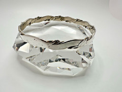 Vintage Silver Mexico Barb Wire Bangle 2 5/8” X 7mm JB23