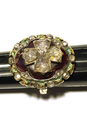 ANTIQUE 1860 MULTI STONE RING ROSE GOLD GARNET CITRINE SIZE 4.5 GOOD COND 10KT