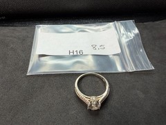 3.08g Vintage Sterling Silver 925 Ring Round Faceted Clear Solitaire Size 8.5 M