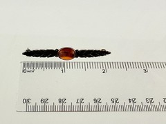 Vintage Sterling Silver Dragons Breath Glass Bar Pin Leaves Motif Brooch 2.25 In