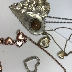 Vintage To Mod Heart Jewelry lot Love Retro Rockabilly locket 1+ pounds Coquette