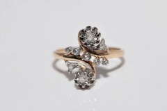 Art Deco Style Round Lab Created Diamond 14k Rose Gold FN Engagement Ring