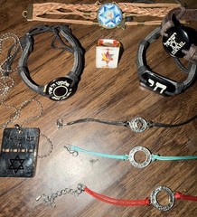 Vintage Lot 10 Israeli Jewish Costume Jewelry UNISEX BRACELETS NECKLACE RING !!