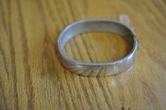 Vintage Sterling Silver Stamped .925 Cuff Bracelet 2 5/8 Round Clasp Snap Close