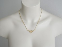 Necklace Collier Double Gold Tone Gold Plated Clear Stone 5.8 G/Approx. 49 Cm