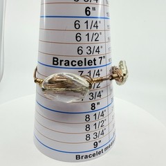 Hand Wired Copper Bangle with Clear Crystal Statement Stones Festival Jewelry