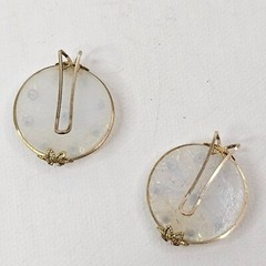 vintage Hillcraft Slide On Earrings Gold Tone Opalescent Aurora Borealis