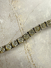 Vintage 1930s Sterling Silver Rhinestone Tennis Bracelet, Art Deco jewelry