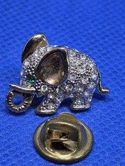 Beautiful Elephant Lapel/ Pin Gold Tone With Stones. I welcome offers