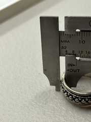 Vintage Sterling Silver Embossed Beaded Design Spinner Band Ring Size 5.5