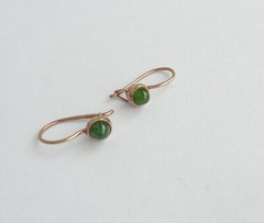 Vintage Earrings Nephrite Stone silver 875 test star USSR tsmes Women Jewelry