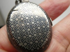 Victorian Antique Niello Sterling Silver 925 Ornate Pendant Locket