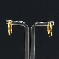Hoop Earrings Gold Tone Huggie Pierced .75″