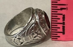 Vintage Taylor Maid Sterling Silver U.S. Army Military Ring –Red Stone **Read**
