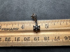 2.08g Vintage Sterling Silver 925 Floral Cluster Drop Dangle Earrings M
