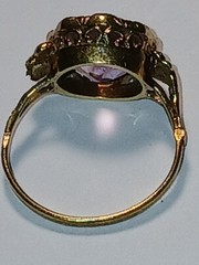 Antique Vintage 14K Gold Amethyst Ring size 6 2.7g English Hallmark AS IS