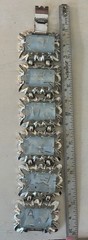 VINTAGE Gorgeous Confetti Lucite Thermoset Silver tone Bracelet & Clip Earrings