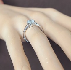1.03ct. Platinum Vintage engagement ring natural euro cut diamond SI2-H