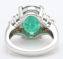 Art Deco 5.30 Ct Natural Green Emerald Vintage Style Wedding Ring 925 Silver