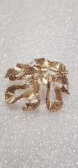 Henkel Grosse Germany 1968 Signed Textured Abstract Gold Tone Brooch Pin C647