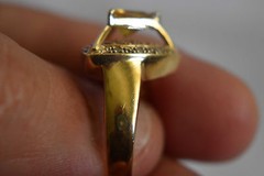 Beautiful 10K Solid Gold, Citrine, Diamonds and Yellow Topaz Ring Size 6