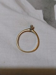 Yellow And White Gold Marquis Cut Diamond Solitaire Ring Vintage