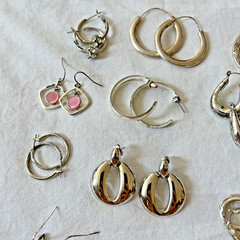 Vintage Silver To Pierced Earrings Lot Of Over 30 Pairs! Hoop Dangle Post