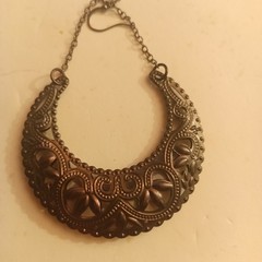 Filigree HalfMoon Crescent Dangle Hoop Earring Gypsy Boho Tribe Celestial Pierce