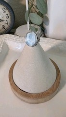 Vintage 925 Larimar Ring Thailand Sterling Silver Large Oval Statement Size 6