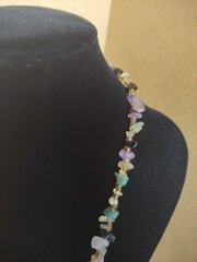 Necklace Jade Rose Quartz Amethyst Rock Crystal Black Agate Handmade Vintage