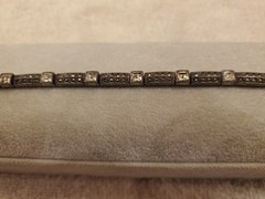 Vintage 925 sterling marcasite bracelet With Cz. Really Nice Piece. 7 1/4″ Long