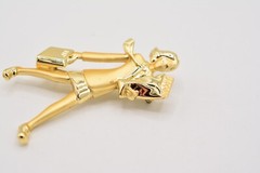 AJC Vintage Boss Lady Pin Brooch Bringing Home Bacon Woman VIP Signed NOS BinA3