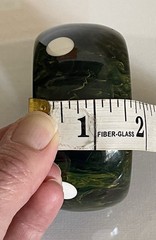 Vtg Spinach Green Marble Polka Dot Bakelite Wide Bangle Bracelet Tested 100grams