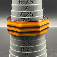 Vintage Laminated Lucite Octagonal Bangle Bracelet Orange Yellow Black Wide