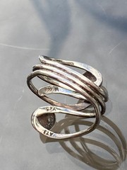 Vintage Sterling Silver 925 Huge Mexican MCM Modernist Tall Ring